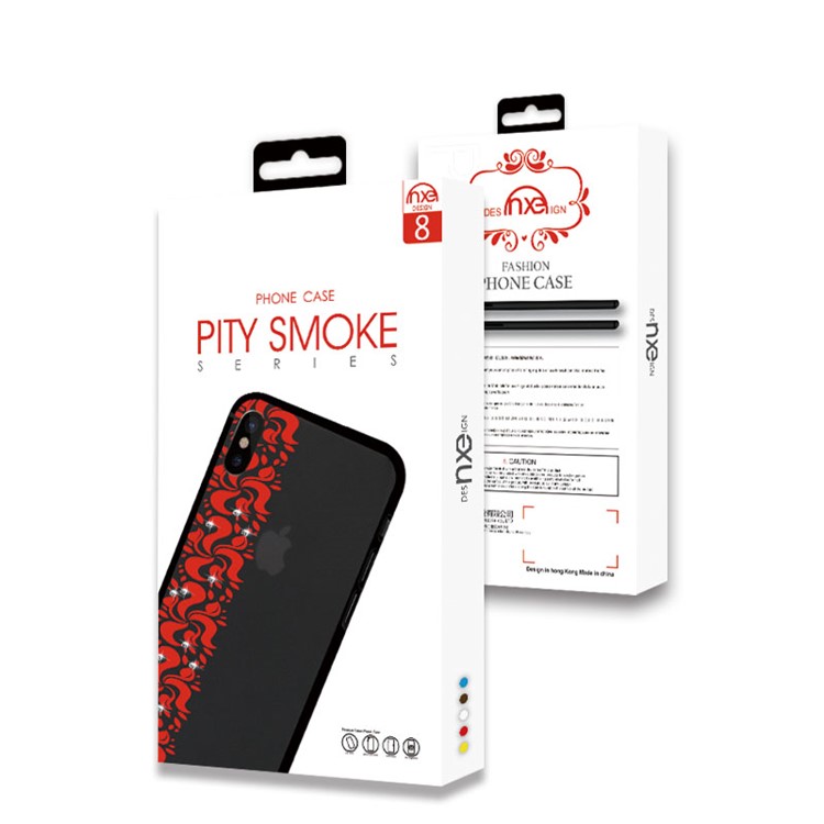 NXE Pity Smoke Series Floral Pattern Rhinestone Decor TPU Case for iPhone 8/7 - Black-6