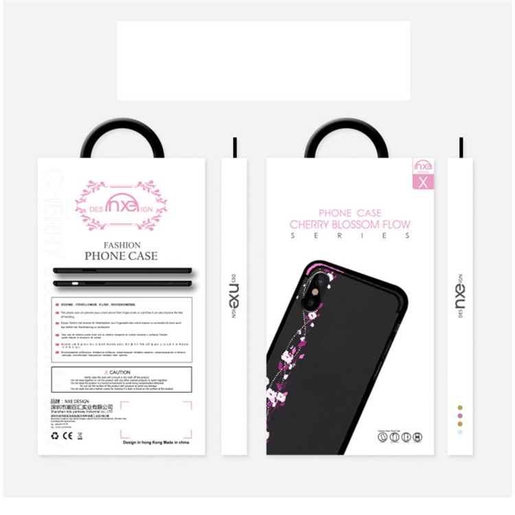 NXE Cherry Blossom Flow TPU PC Hybrid Rhinestone Case for iPhone 8 Plus / 7 Plus - Rose-6