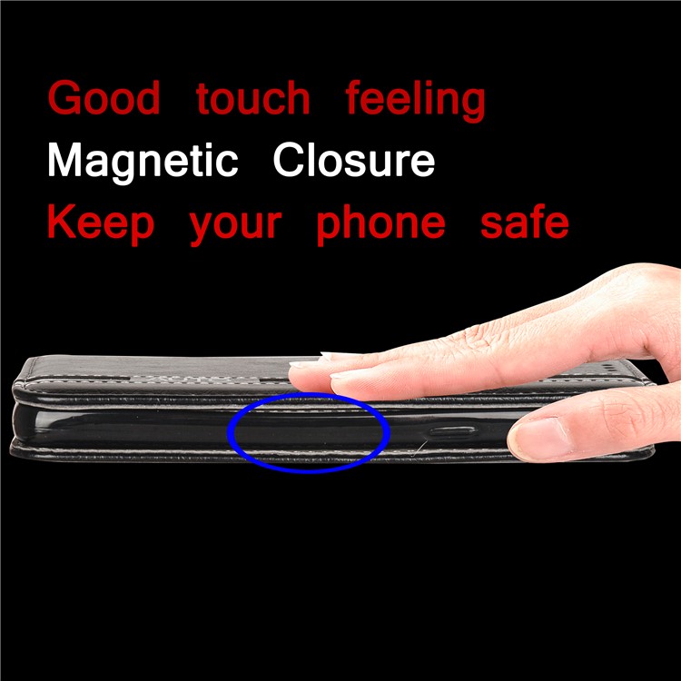 Flip PU Leather Card Holder Stand Case with Magnetic Closure for iPhone SE/5s/5 - Black-11