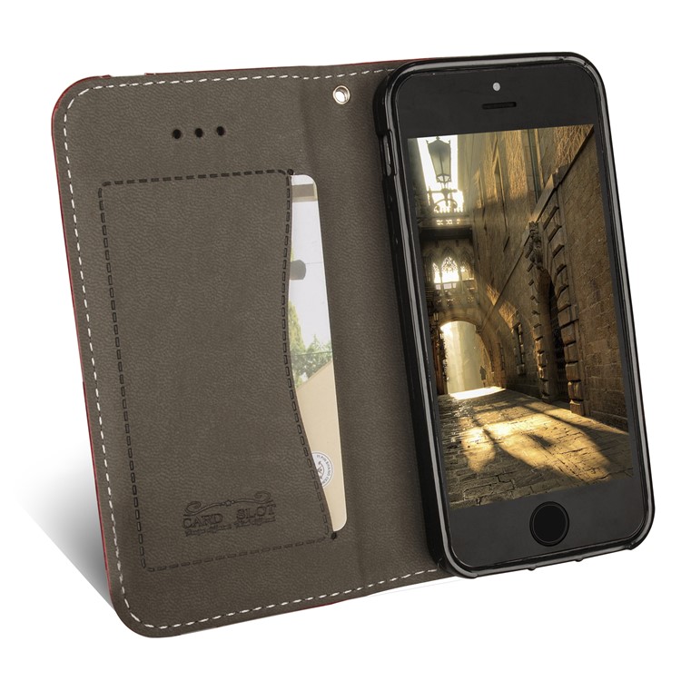 Flip PU Leather Card Holder Stand Case with Magnetic Closure for iPhone SE/5s/5 - Black-7