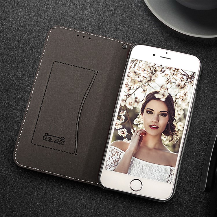 Auto-absorbed Leather Card Holder Stand Case for iPhone 6s / 6 - Black-10