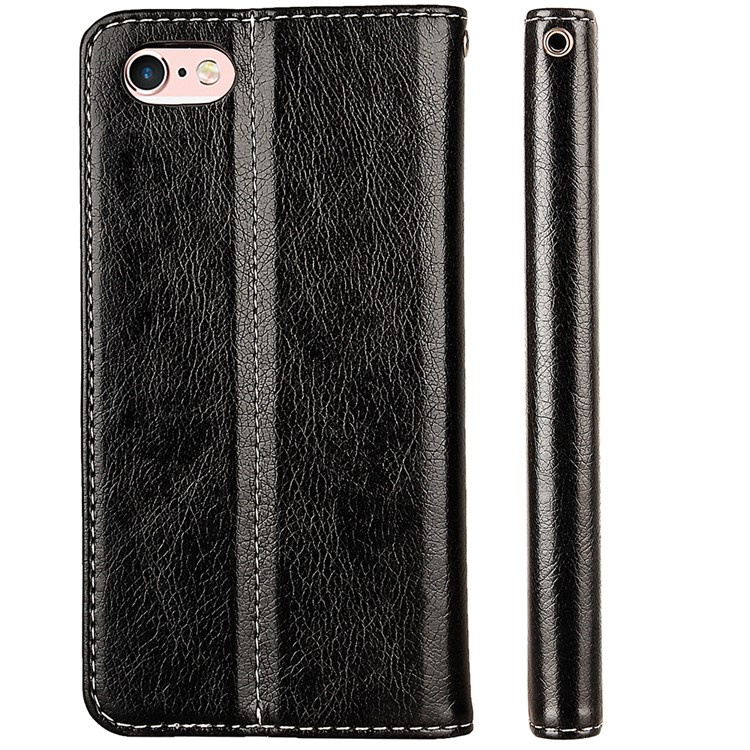 Auto-absorbed Leather Card Holder Stand Case for iPhone 6s / 6 - Black-3