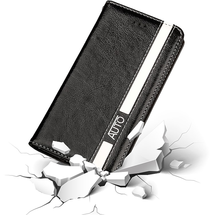 Auto-absorbed Leather Card Holder Stand Case for iPhone 6s / 6 - Black-7