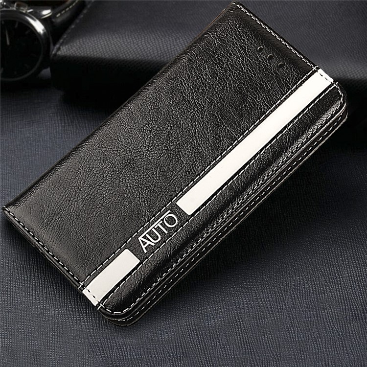 Auto-absorbed Leather Card Holder Stand Case for iPhone 6s / 6 - Black-9
