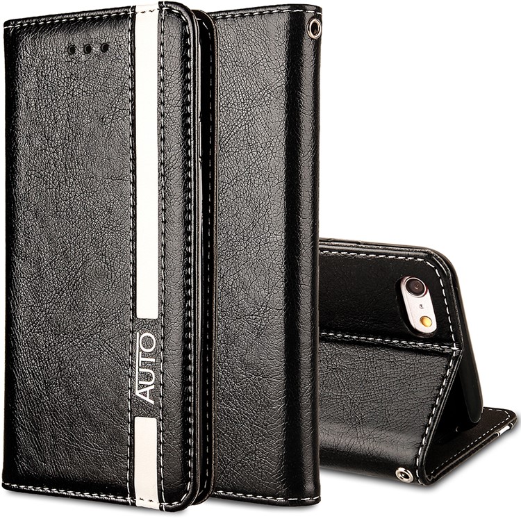 Business Style Auto-absorbed PU Leather Case with Card Slot for iPhone 6s Plus / 6 Plus 5.5-inch - Black-1
