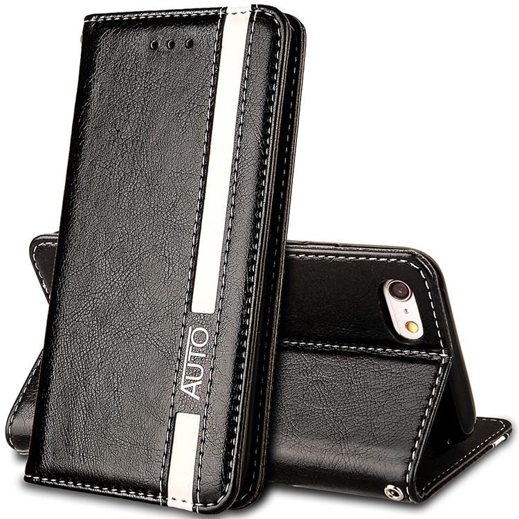 Business Style Auto-absorbed PU Leather Case with Card Slot for iPhone 6s Plus / 6 Plus 5.5-inch - Black-2