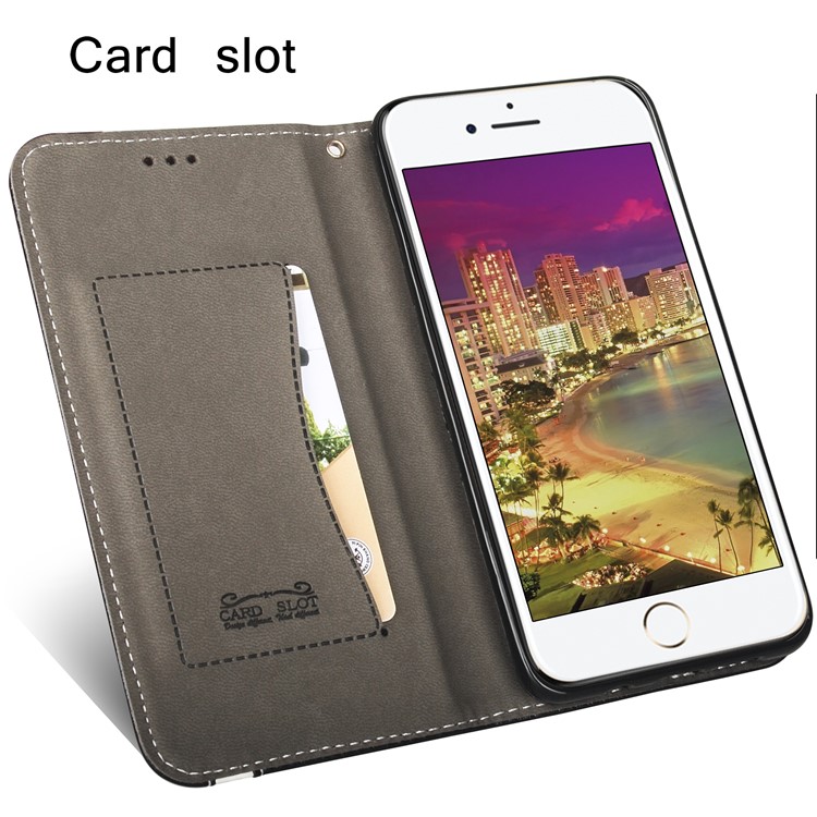 Business Style Auto-absorbed PU Leather Case with Card Slot for iPhone 6s Plus / 6 Plus 5.5-inch - Black-4