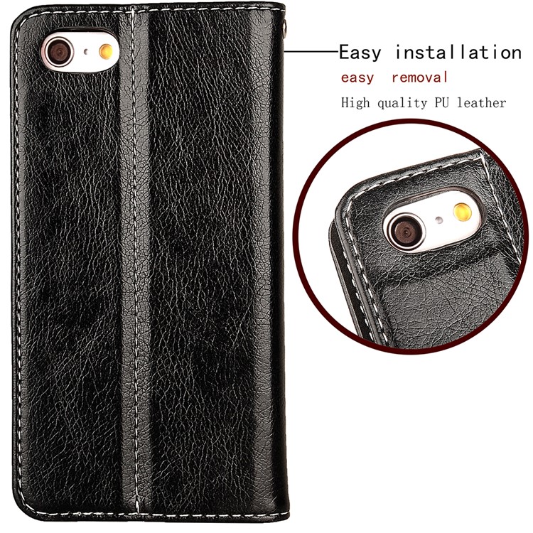 Business Style Auto-absorbed PU Leather Case with Card Slot for iPhone 6s Plus / 6 Plus 5.5-inch - Black-6