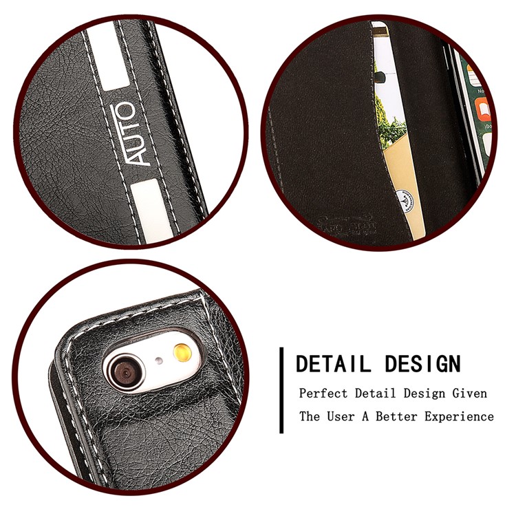Business Style Auto-absorbed PU Leather Case with Card Slot for iPhone 6s Plus / 6 Plus 5.5-inch - Black-8