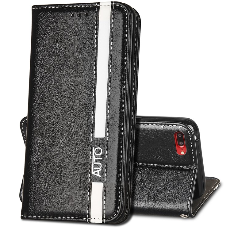 Business Style Auto-absorbed PU Leather Case with Card Slot for iPhone 8 Plus/7 Plus 5.5 inch - Black-2
