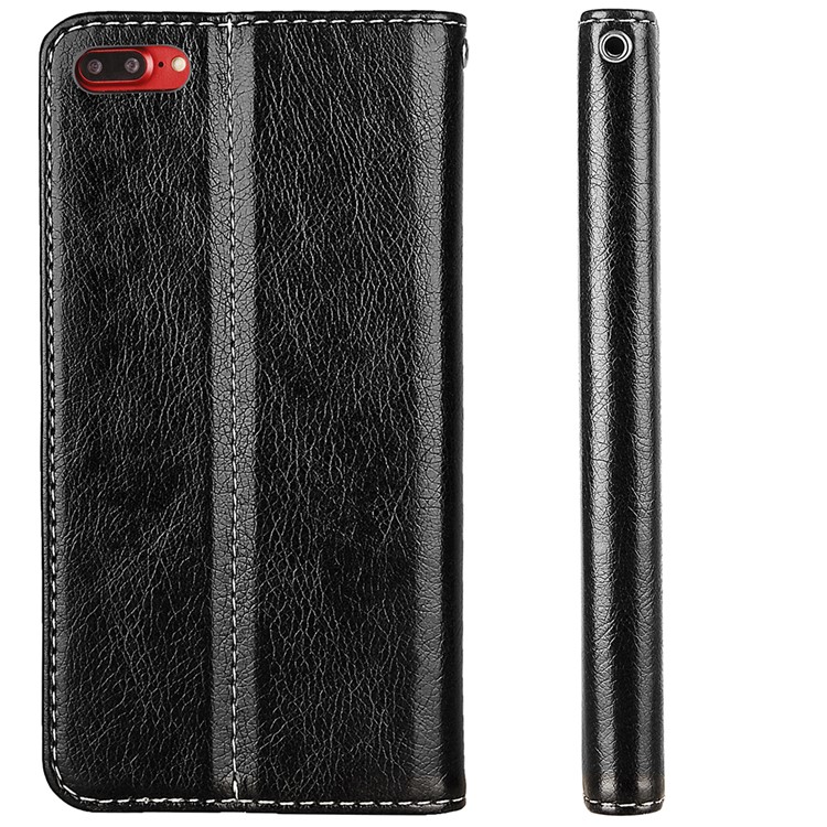 Business Style Auto-absorbed PU Leather Case with Card Slot for iPhone 8 Plus/7 Plus 5.5 inch - Black-4