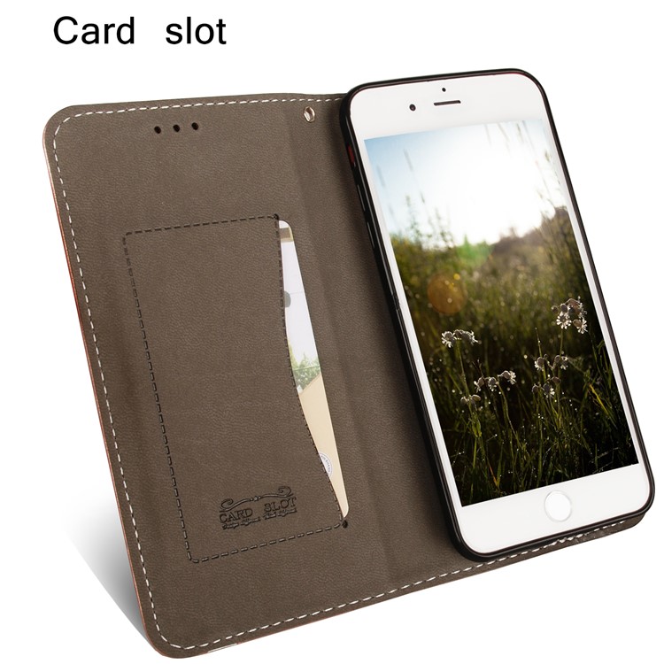 Business Style Auto-absorbed PU Leather Case with Card Slot for iPhone 8 Plus/7 Plus 5.5 inch - Black-8