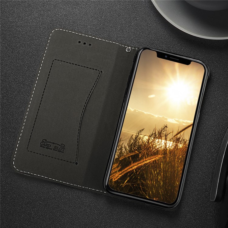 Flip PU Leather Card Holder Stand Case with Magnetic Closure for iPhone X - Black-10