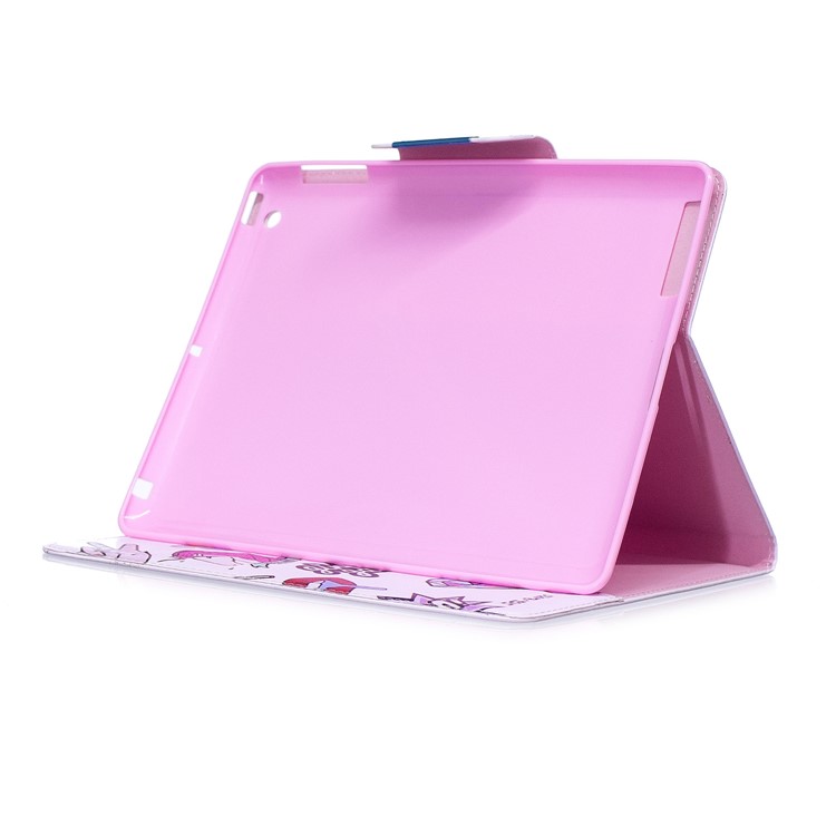 Patterned Leather Wallet Stand Smart Cover for iPad 4 / 3 / 2 - Girl Gang Elements-6