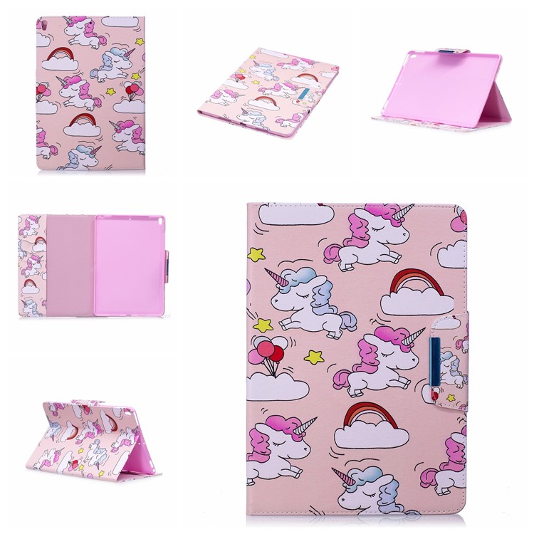Pattern Printing Smart Leather Stand Case for iPad Pro 10.5-inch (2017) - Unicorns and Cloud-1