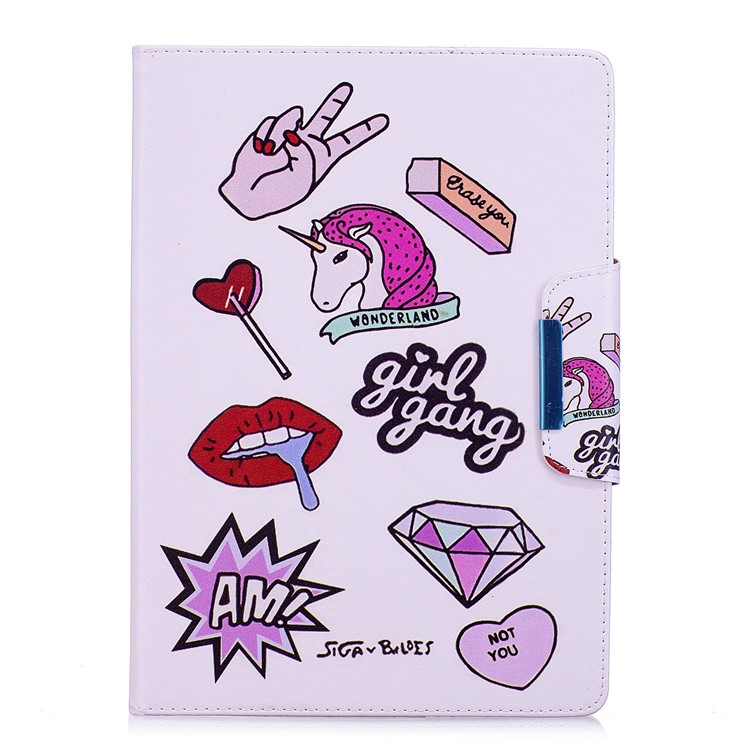 

Patterned Leather Wallet Stand Smart Casing for iPad Pro 9.7 inch (2016) - Girl Gang Elements