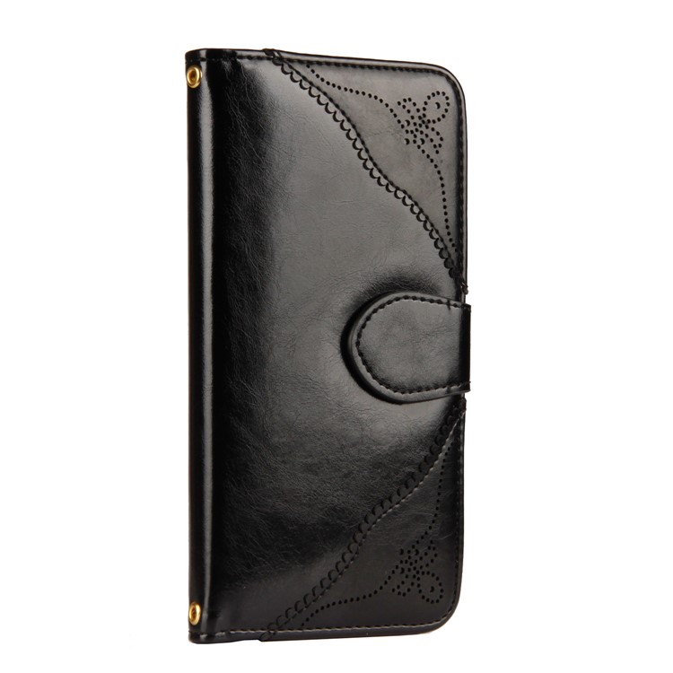 Retro Style Laser Carving Pattern Protective Flip Mobile Case Accessory with Strap for iPhone 8/7 4.7 inch - Black-3