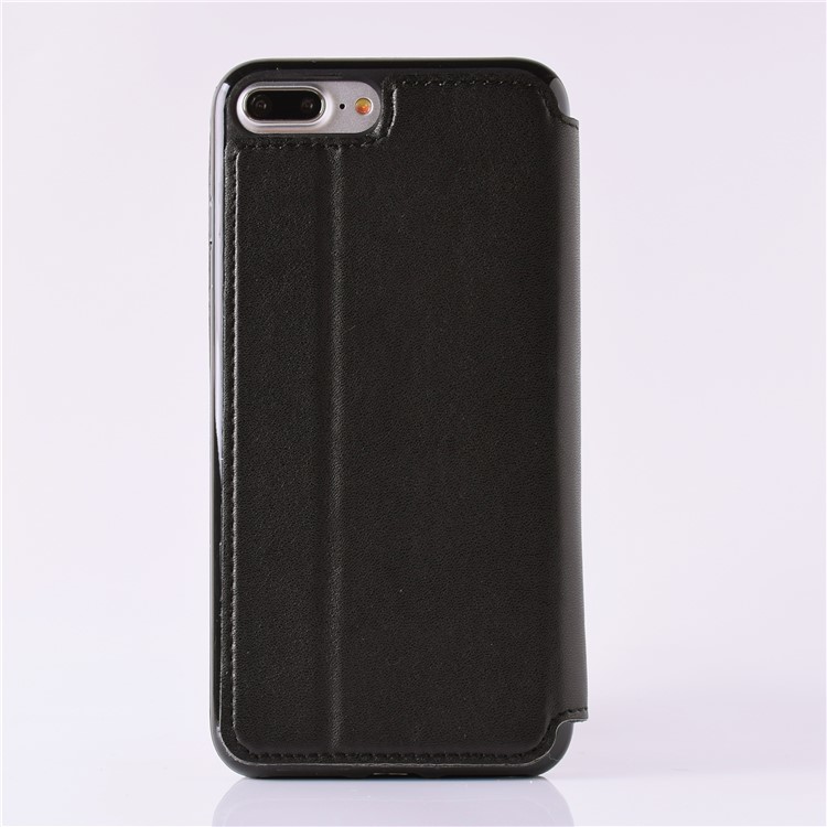 Stitching Rhombus Crown Leather Stand Case with Card Slots for iPhone 8 Plus - Black-2