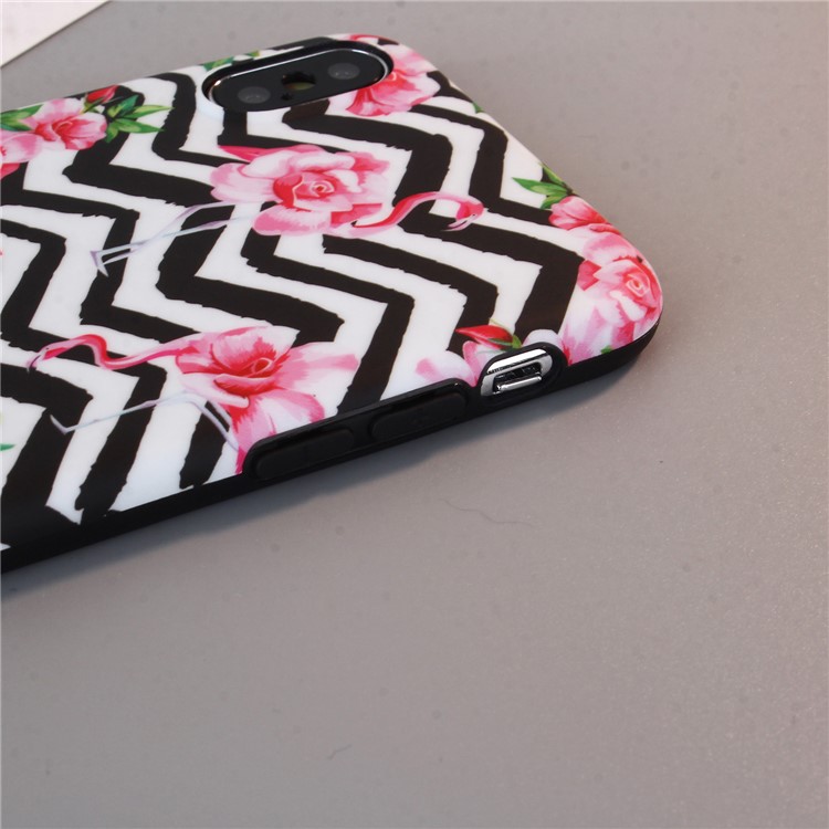 Pattern Printing IMD TPU Flexible Case for iPhone X/10 - Flamingos and Flowers-4