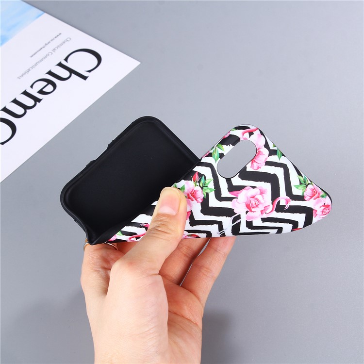 Pattern Printing IMD TPU Flexible Case for iPhone X/10 - Flamingos and Flowers-6