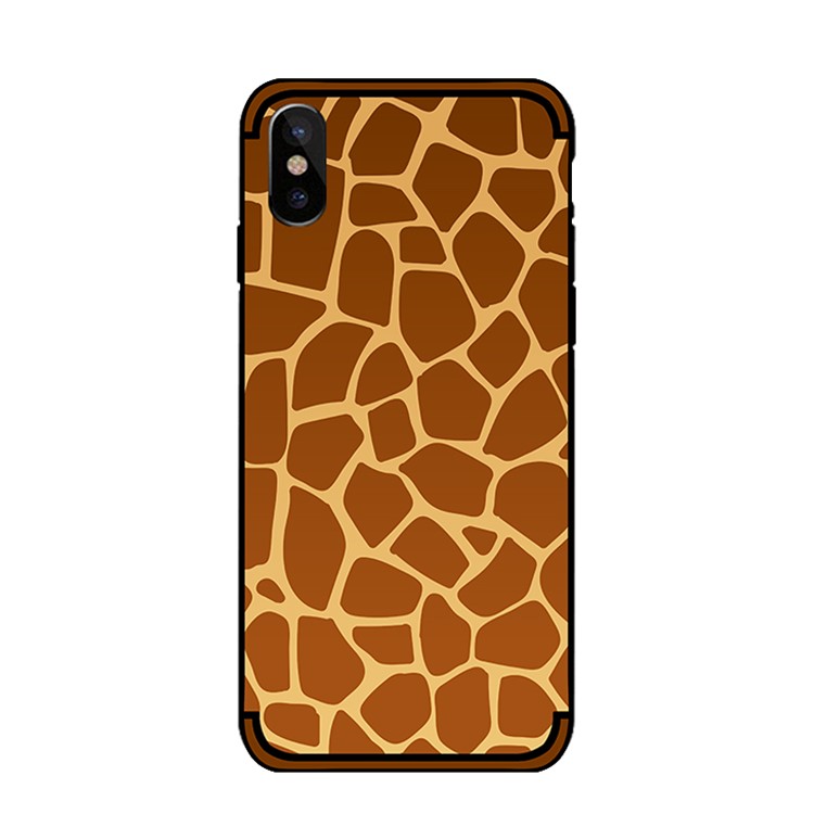NXE Embossed Patterned Soft TPU Phone Case for iPhone X/10 - Giraffe Texture-4