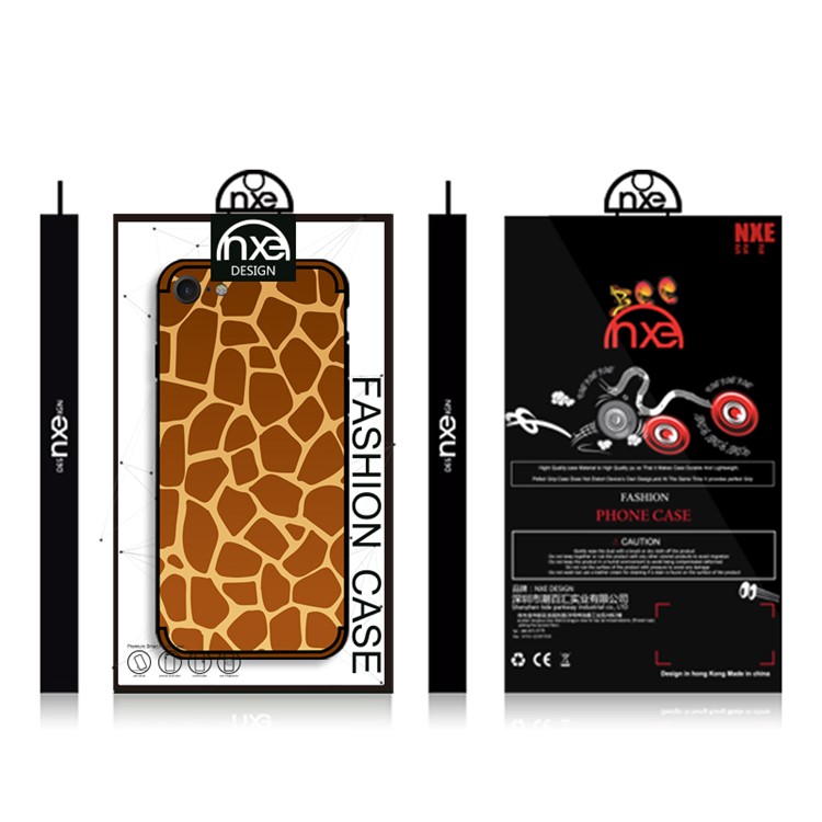 NXE Embossment Pattern TPU Back Phone Case for iPhone 8/7 4.7 inch - Giraffe Pattern-6