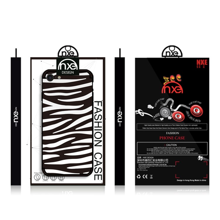 NXE Motif De Gaufrage TPU Couverture De Téléphone Portable Pour Iphone 8/7 4.7 Pouces - Motif Zèbre Blanc-6