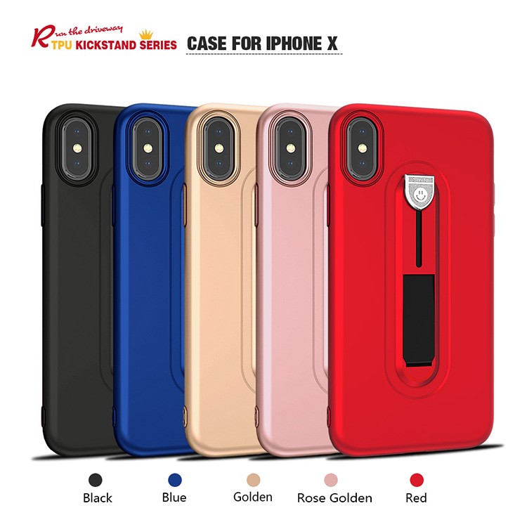 All-wrapped Soft TPU Mobile Casing with Sliding Kickstand for iPhone X/10 - Black-5