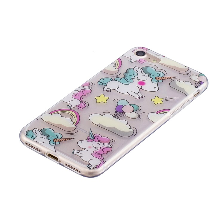 Pattern Printing IMD TPU Case for iPhone 8 / 7 4.7 inch - Cloud and Unicorn-3