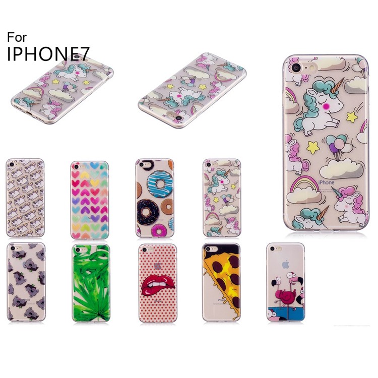 Pattern Printing IMD TPU Case for iPhone 8 / 7 4.7 inch - Cloud and Unicorn-7