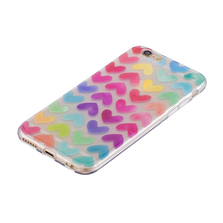 Pattern Printing IMD TPU Gel Cover for iPhone 6s Plus / 6 Plus - Colorful Hearts-3