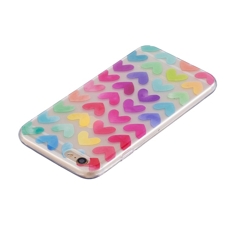 Pattern Printing IMD TPU Gel Cover for iPhone 6s Plus / 6 Plus - Colorful Hearts-4