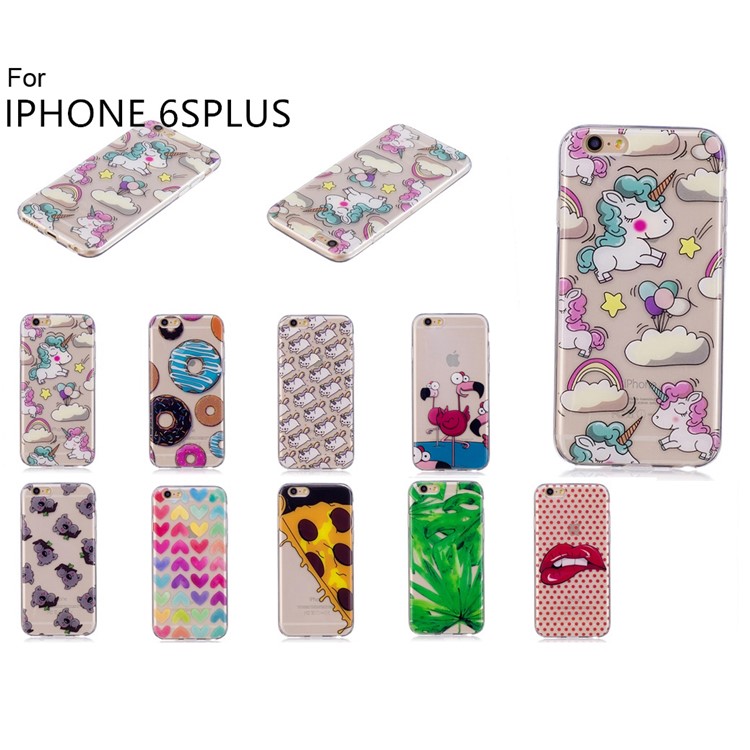 Pattern Printing IMD TPU Gel Cover for iPhone 6s Plus / 6 Plus - Colorful Hearts-7
