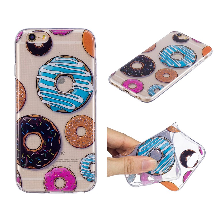 

Pattern Printing IMD TPU Gel Soft Back Phone Cover for iPhone 6s Plus / 6 Plus - Doughnuts