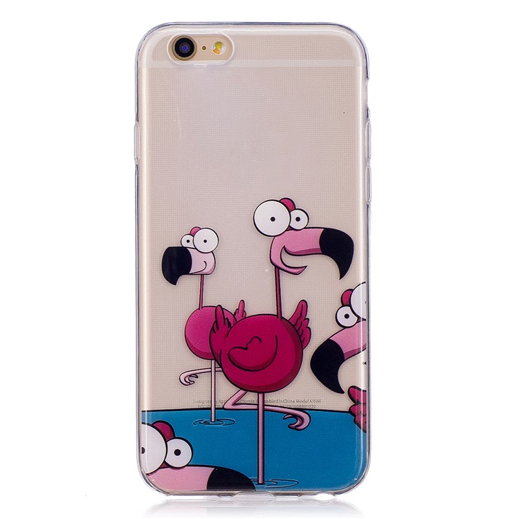 Pattern Printing IMD TPU Cell Phone Case for iPhone 6s / 6 4.7 inch - Cartoon Flamingos-2