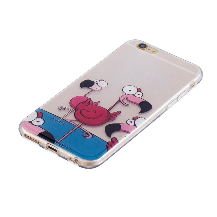 Pattern Printing IMD TPU Cell Phone Case for iPhone 6s / 6 4.7 inch - Cartoon Flamingos-3