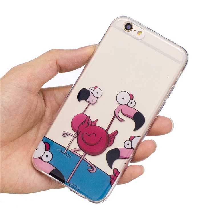 Pattern Printing IMD TPU Cell Phone Case for iPhone 6s / 6 4.7 inch - Cartoon Flamingos-6