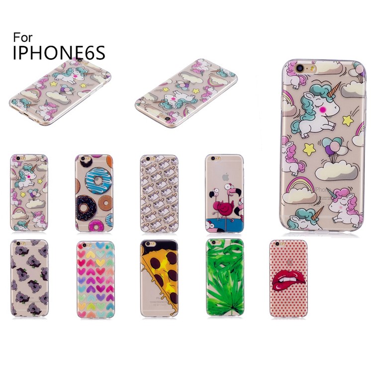 Pattern Printing IMD TPU Cell Phone Case for iPhone 6s / 6 4.7 inch - Cartoon Flamingos-7