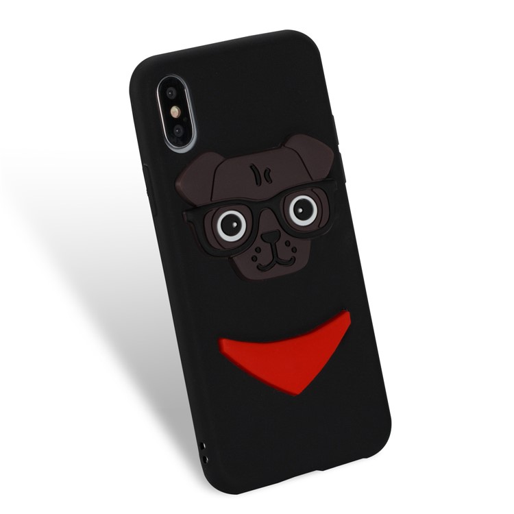 Lovely 3D Dog Pattern TPU Cover Case for iPhone X/10 - Black-5