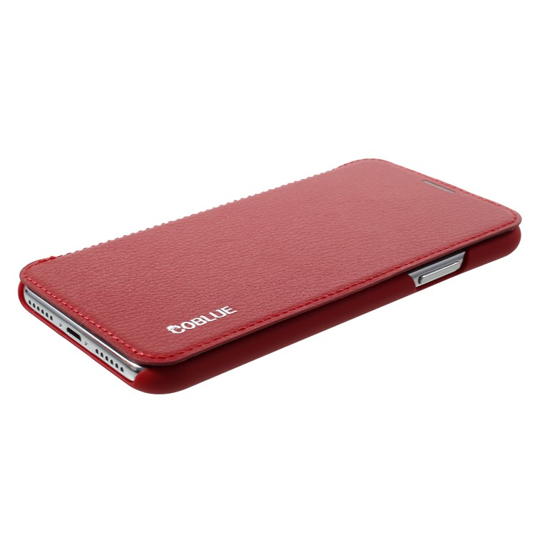 COBLUE Extreme Series Durable PU Leather Phone Case for iPhone X - Red-4