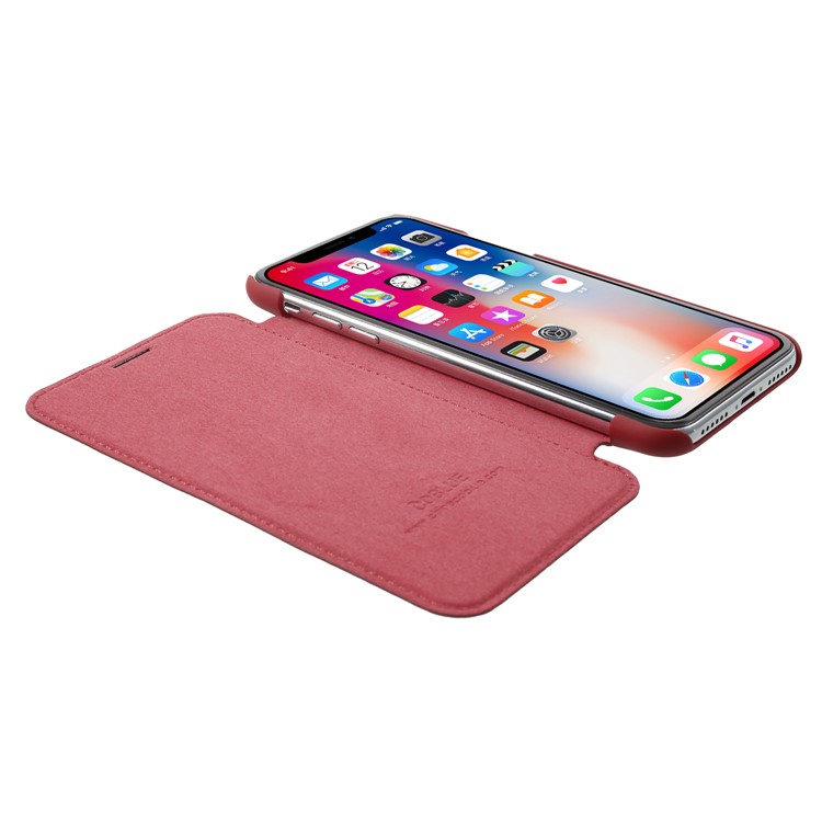 COBLUE Extreme Series Durable PU Leather Phone Case for iPhone X - Red-5