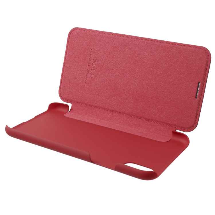 COBLUE Extreme Series Durable PU Leather Phone Case for iPhone X - Red-6