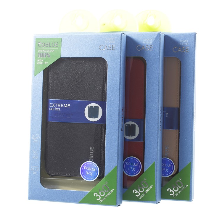 COBLUE Extreme Series Durable PU Leather Phone Case for iPhone X - Red-7