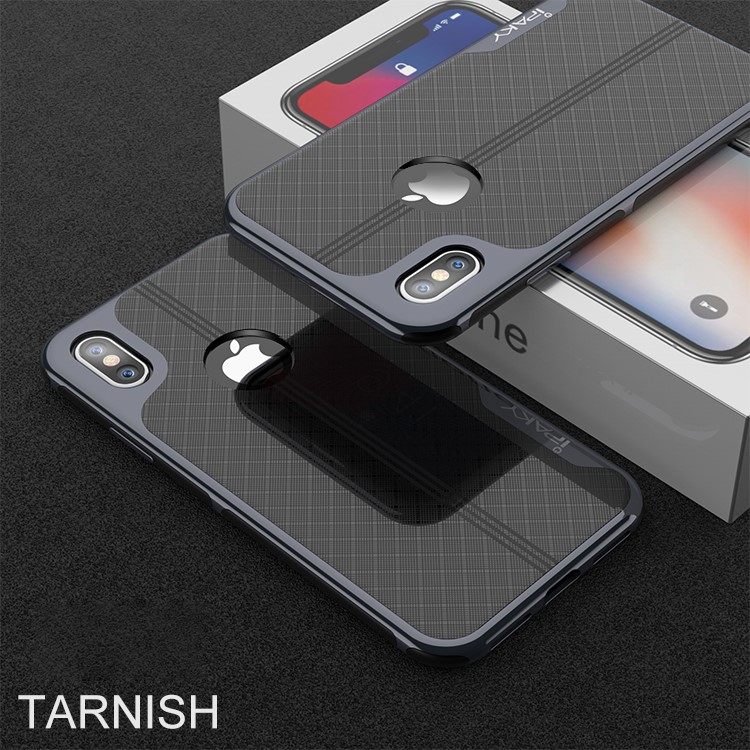 IPAKY New Yuyan Series Electroplated PC Frame + TPU Hybrid Back Case for iPhone X/10 - Tarnish-2