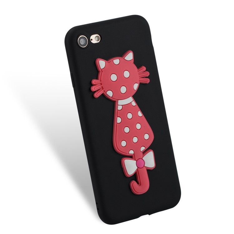 Cute 3D Cat Soft TPU Back Phone Case for iPhone 8 Plus / 7 Plus - Black-3