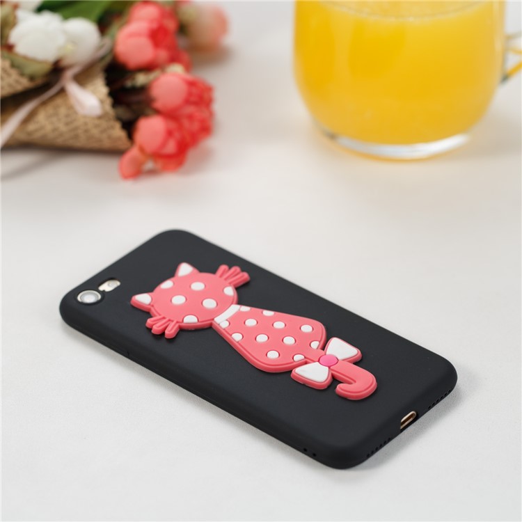 Cute 3D Cat Soft TPU Back Phone Case for iPhone 8 Plus / 7 Plus - Black-4