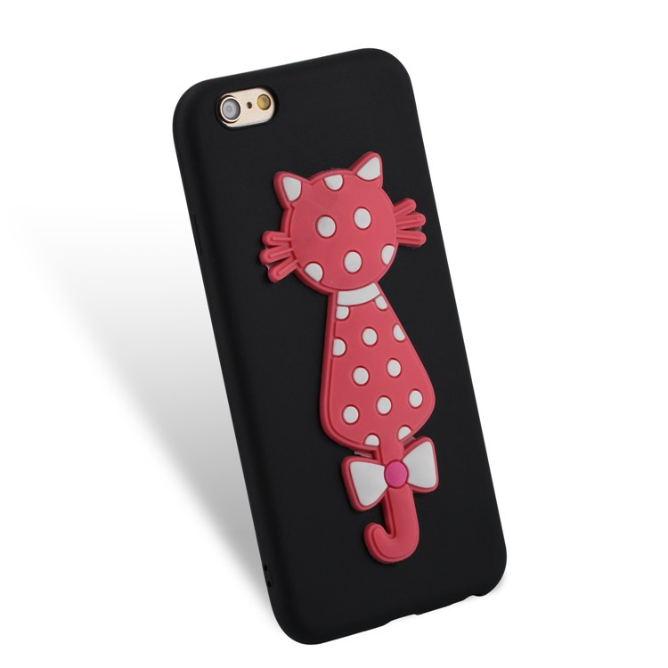 For iPhone 6s / 6 Adorable 3D Cat Soft TPU Mobile Case - Black-5