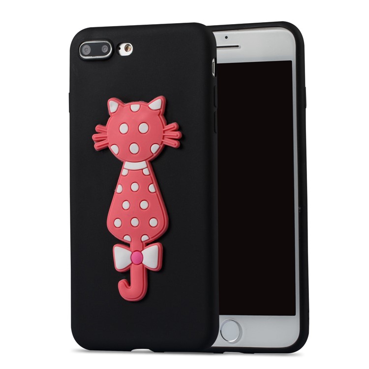 Adorable 3D Cat Pattern TPU Case for iPhone 8 Plus / 7 Plus - Black-2