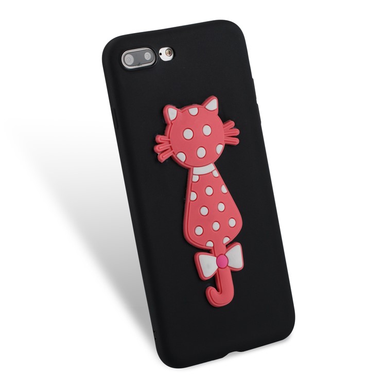 Adorable 3D Cat Pattern TPU Case for iPhone 8 Plus / 7 Plus - Black-3