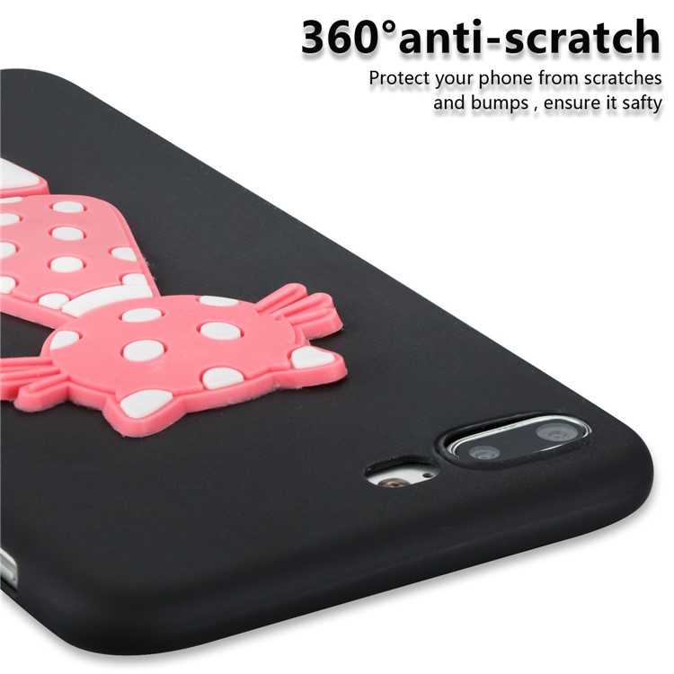 Adorable 3D Cat Pattern TPU Case for iPhone 8 Plus / 7 Plus - Black-6